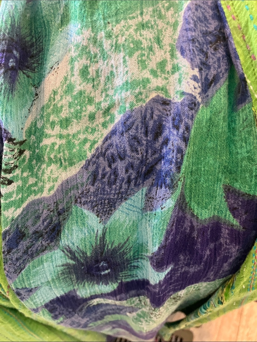 Green & Teal Floral Panel Circle Skirt - Picture 3 of 5